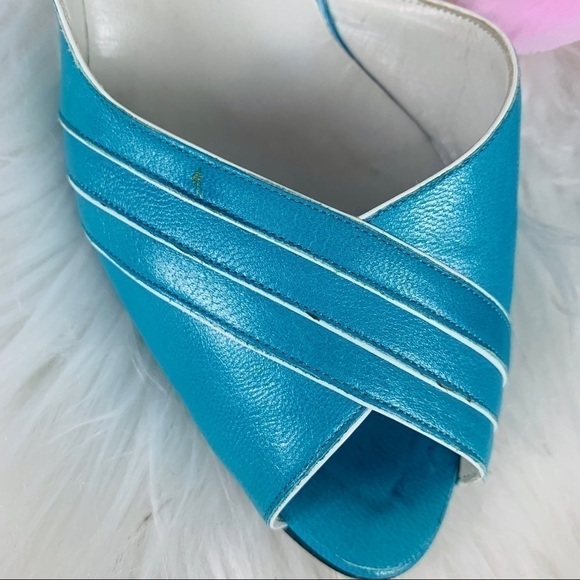 VTG Maserati Blue Cutout Heels 6.5B | Retro Glam, Coquette, Partycore Pumps - Picture 4 of 8